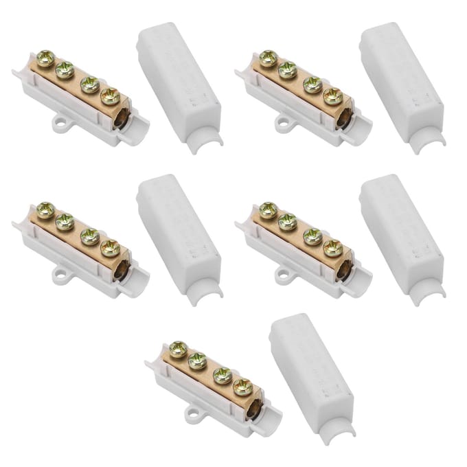 5 stuks Draadconnector Messing Geleider Dubbele Schroeven ABS Behuizing Butt Draad Klemmenblok 1000V 100A