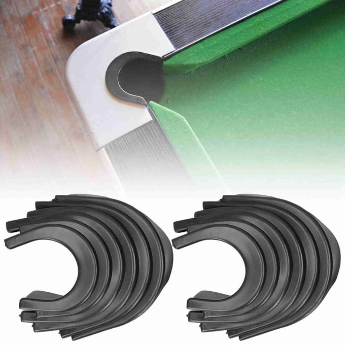 4 Jeu Doublures d'Angle de Poche de Table de Billard de Rechange Accessoire de Sport Queue de Billard Noir gray