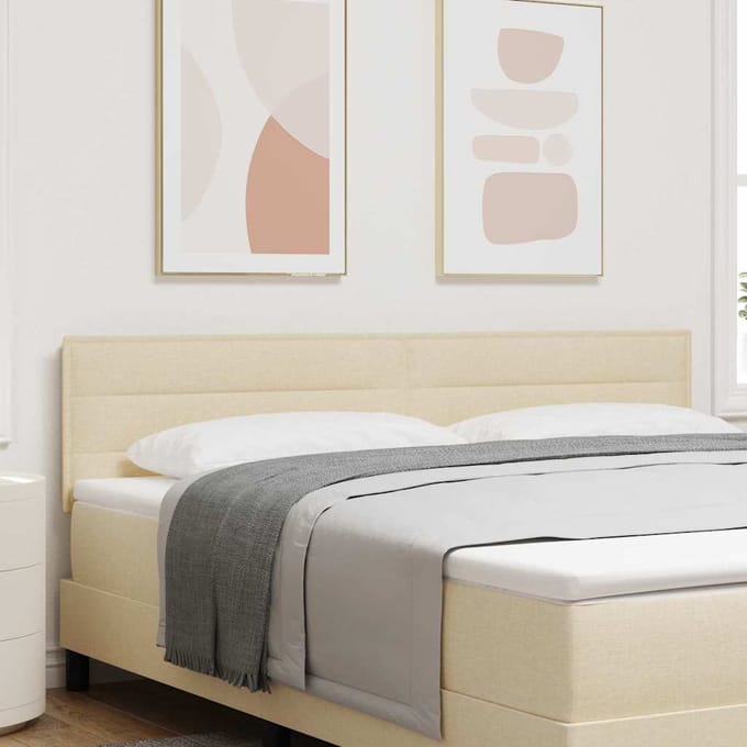 vidaXL Hoofdbord Crème 180 cm Stof