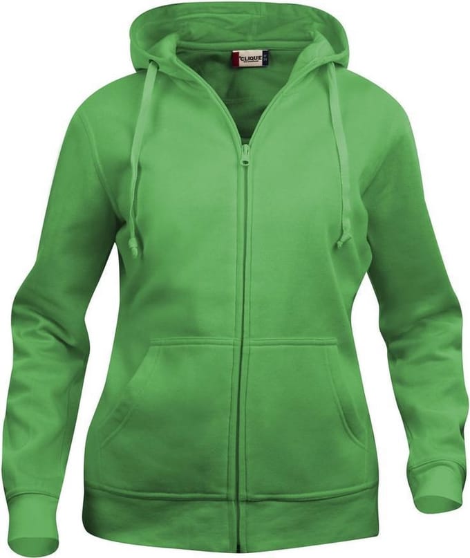 Basic hoody full zip ds grasgroen s