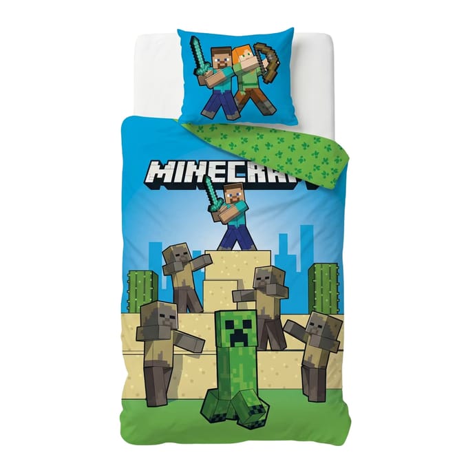 Minecraft Dekbedovertrek - 140 x 200 cm - Polyester - Meerkleurig