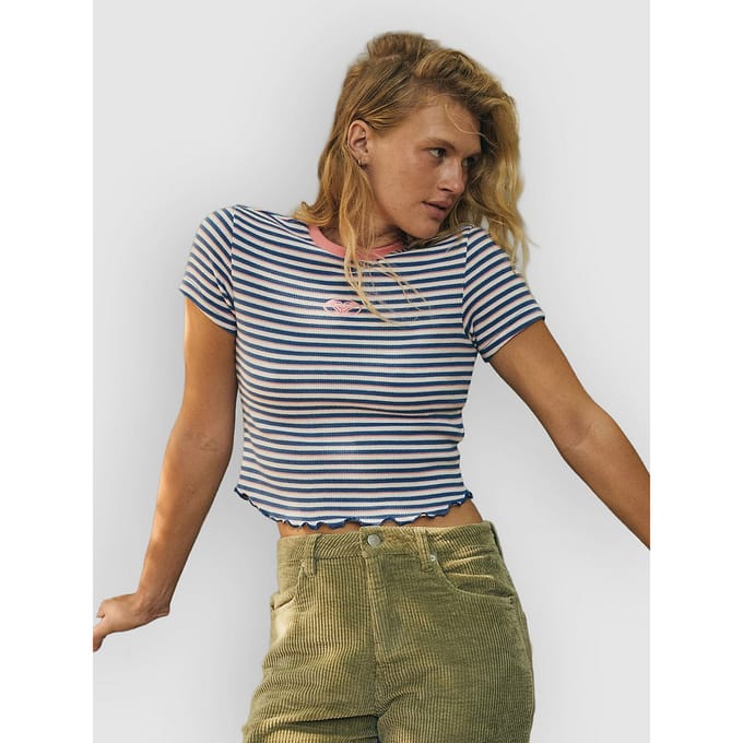 Roxy Bright Lights Baby Korte Mouw Top Blauw M Vrouw
