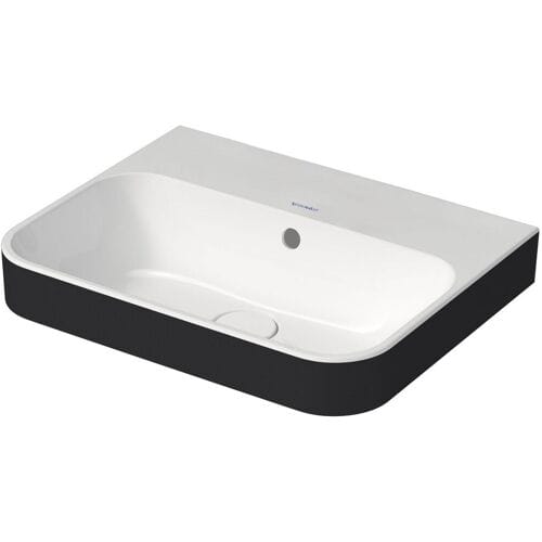Duravit Happy D.2 Plus countertop basin 50 cm white/anthracite matt, with overflow, without tap hole 2360506160