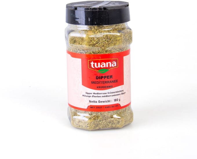 Tuana Kruiden - Dipper Mediterranee Kruidenmix - Strooibus 180g - Tuanashop - MP-D-0015