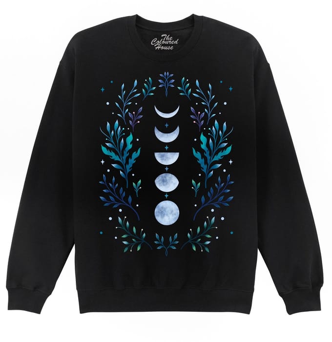 Moonlight Garden Blue The Coloured House Sweater XL