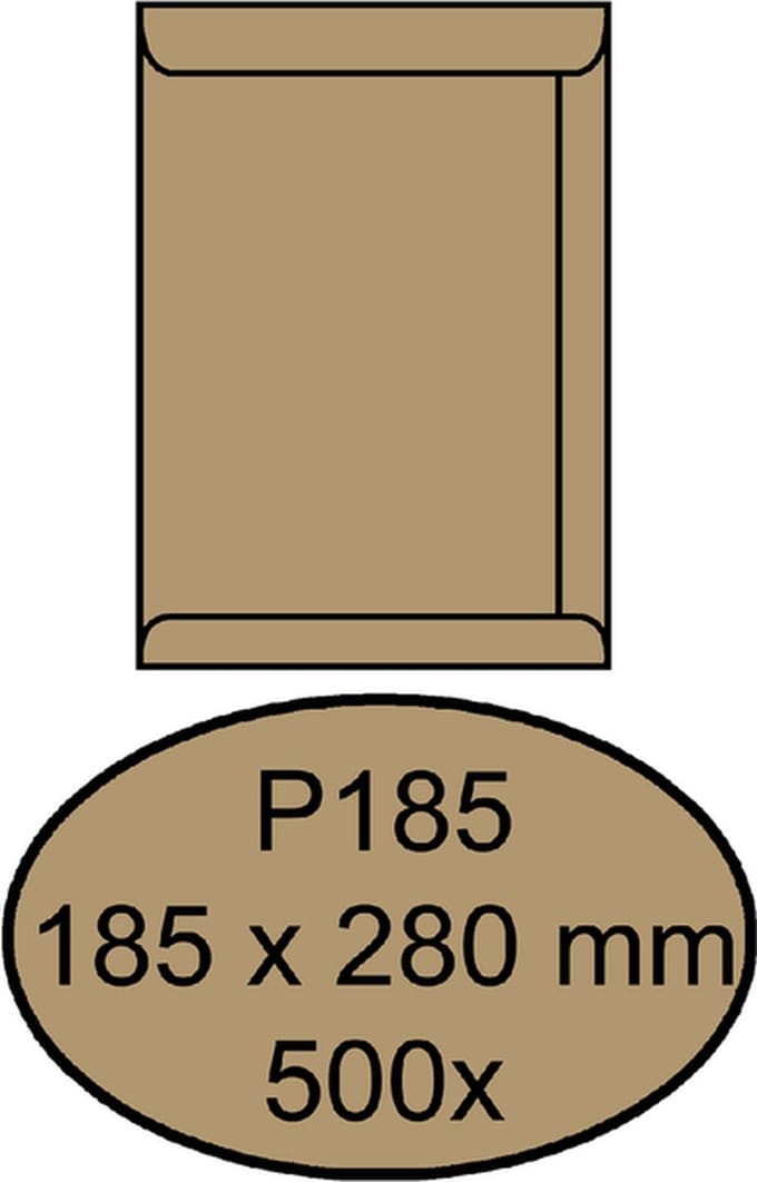 Envelop quantore akte p185 185 x 280 90 g bruinkraft