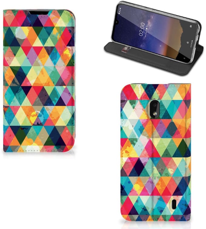 Nokia 2.2 Hoesje met Magneet Geruit