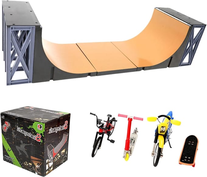 Vingerboard Ramp Set - Mini Skatepark - Bureau Activiteit - Modulair Ontwerp - 25x24x20 cm