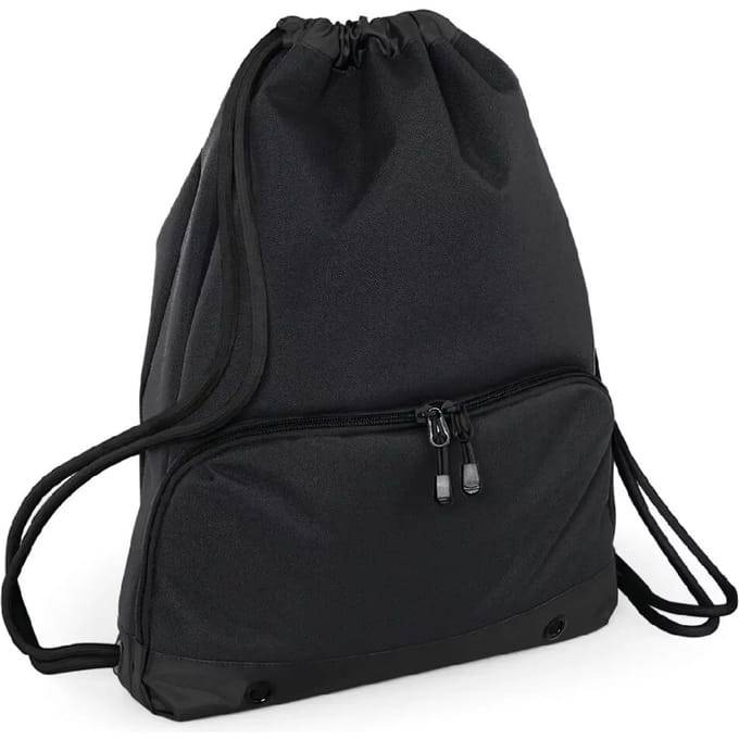 Athleisure Gymsac met koord BagBase - 11 Liter Black/Black