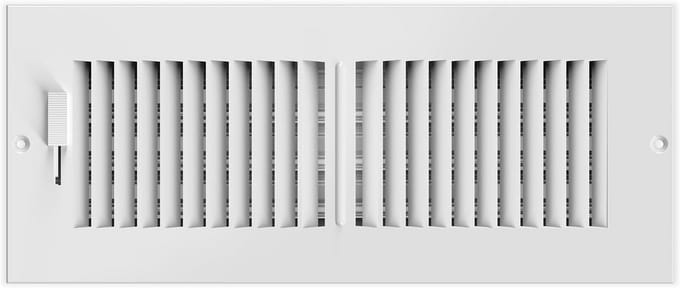 Ventilatierooster - Luchtrooster - Luchtstroom Reguleren - Zwaar Stalen Constructie - 10x30 cm - Wit
