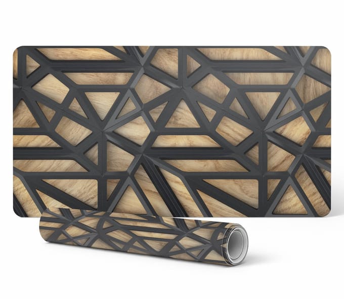 Antislip bureaumat met 3D geometrische print 120x60 cm