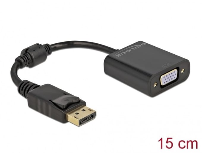 Delock Adapter DisplayPort 1.2 male to VGA female black
