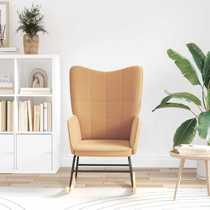 vidaXL - Schommelstoel - Beige - Sherpa - Stof