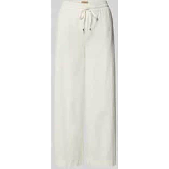 Wide leg stoffen broek met verkort model, model 'ALM'