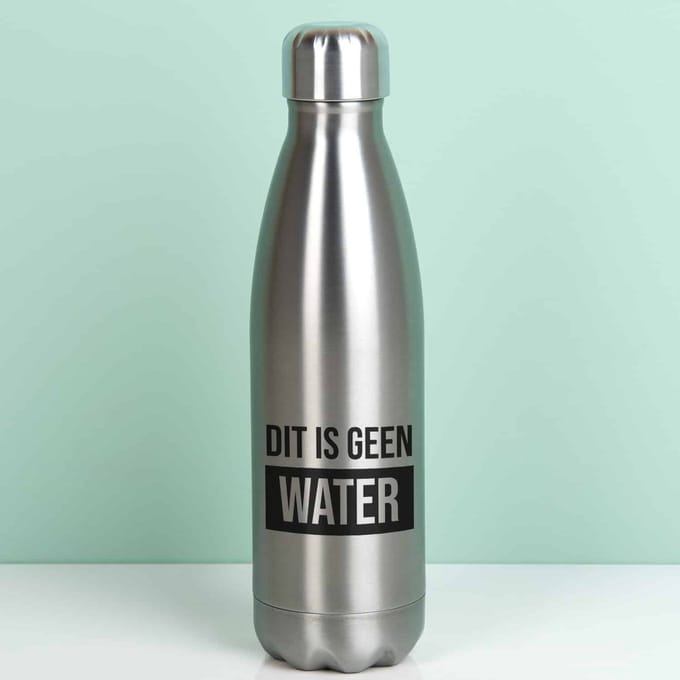 Thermosfles Dit is geen water - Zilver van Ditverzinjeniet