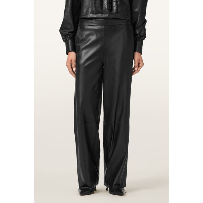 AllSaints Ash Lea Trouser Black Taglia: 2 | Pantaloni di pelle Outlet | Donna | Nero