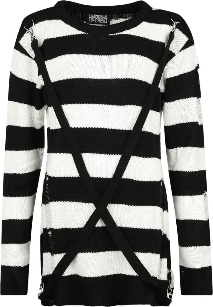 Heartless Orianaer Dames Gebreide trui - zwart/wit - M