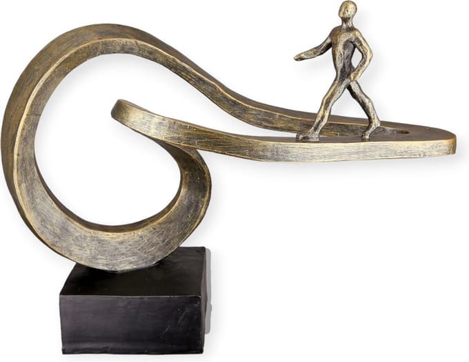 Gilde Handwerk - Sculptuur - Beeld - Je eigen pad volgen - 25x32x15 cm - Bronskleurig Polyresin