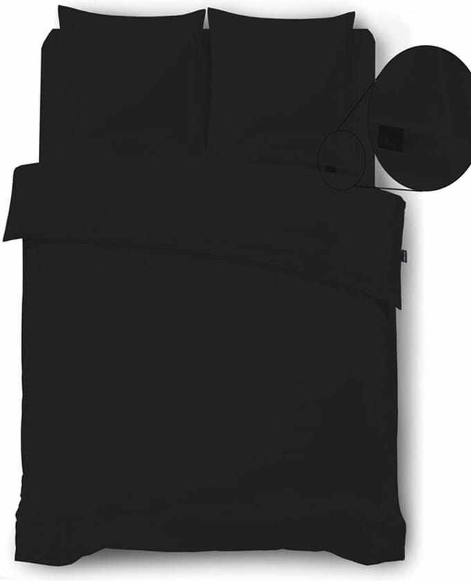 iSleep Dekbedovertrek Perkal - Eenpersoons - 140x200/220 cm - Zwart