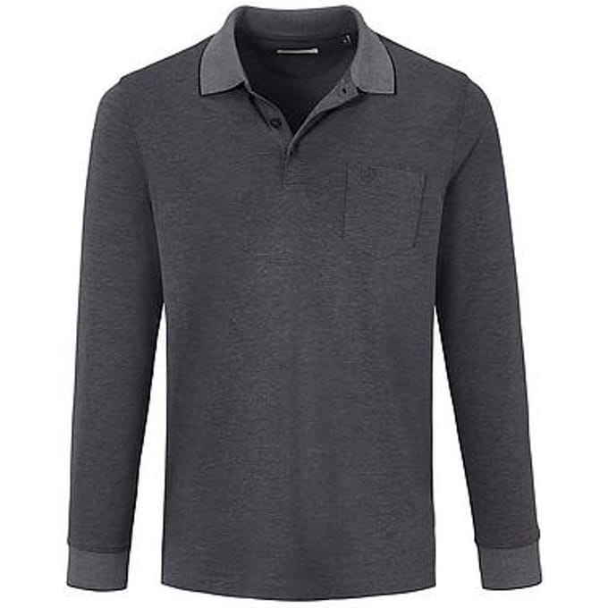 Poloshirt lange mouwen Van Bugatti grijs