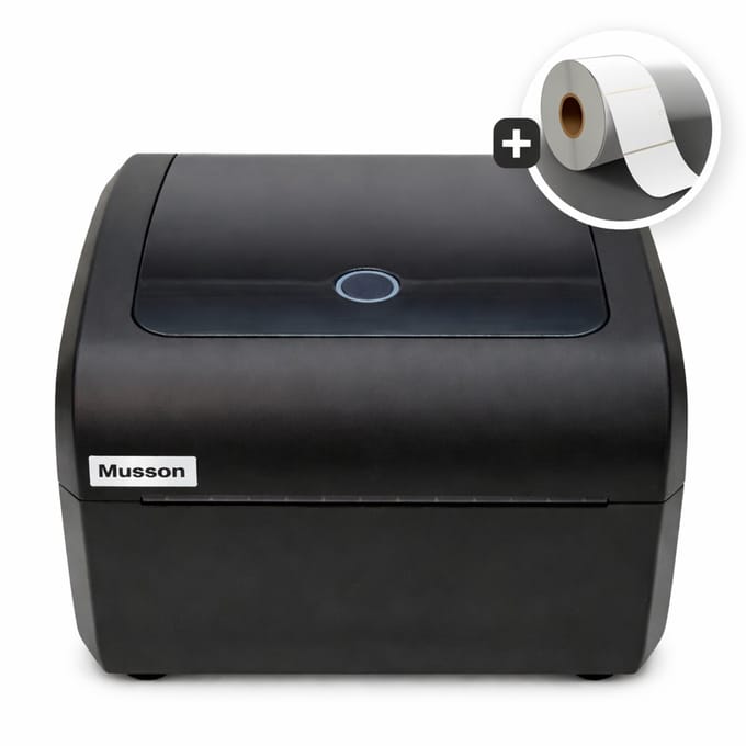 Musson 423B Professionele Labelprinter – 203 DPI Direct Thermal – 4.25” / 108 mm Printbreedte – 6 IPS Printsnelheid – USB/LAN/Serial – TSPL/ZPL/EPL/DPL Emulatie – Windows/Mac/Linux/Android/iOS Ondersteuning