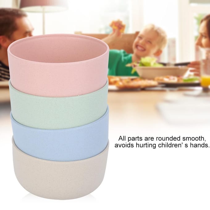 4 STUKS Tarwestro Kom Servies Servies voor Rijstnoedels Soep beige
