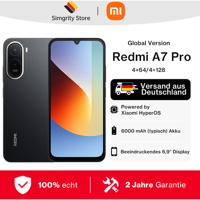 Xiaomi Redmi A7 Pro Global Version NFC Telefoon 6,9 Inch 120Hz Scherm HyperOS 3 Octa Core 6000mAh Batterij Mobiele Telefoon zwart