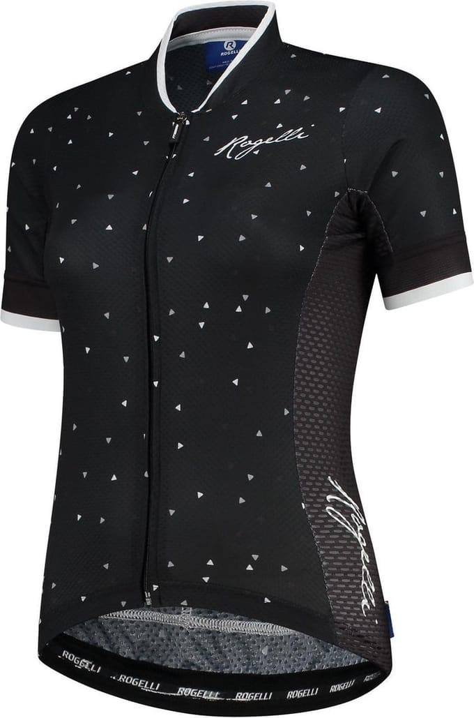 Rogelli Delta Fietsshirt - Korte Mouwen - Dames - Zwart, Wit - Maat XS