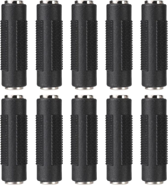 Stereo Koppeling - Audio Verbinding - Verlengen Kabels - Set van 10 - 3.5mm - Zwart