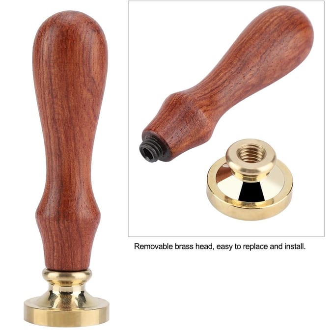 1 bâton de cire à cacheter rétro en bois, tampon classique pour cartes d'invitation de mariage(091) brown