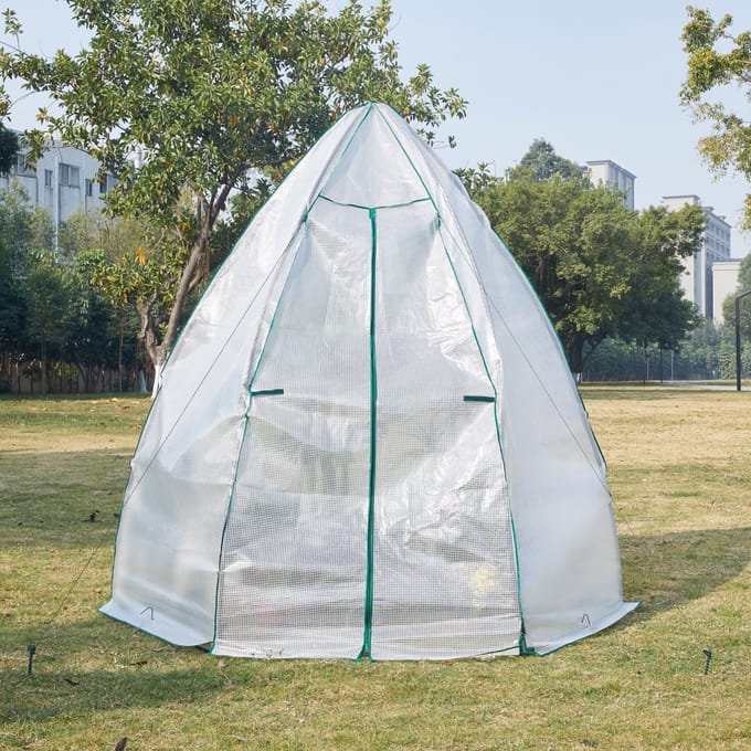 Tuinkas Hunze foliekas 200xØ240 cm wit en groen