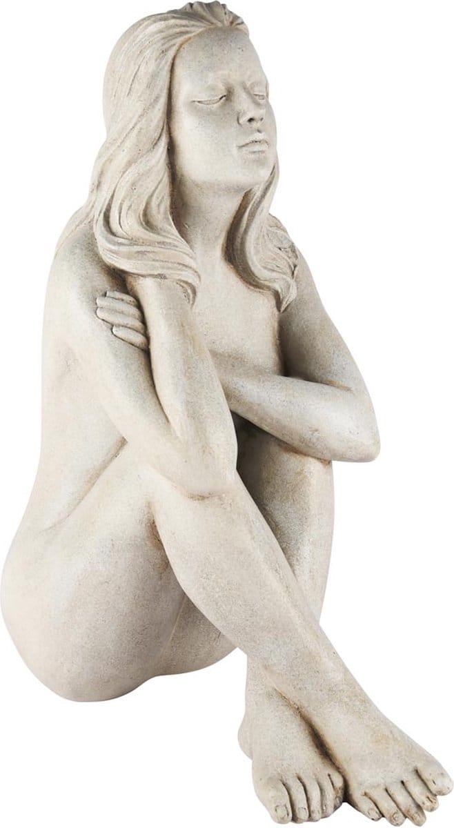 Dekoratief | Deco dame zittend, grijs, resina, 21x39x48cm | A250822