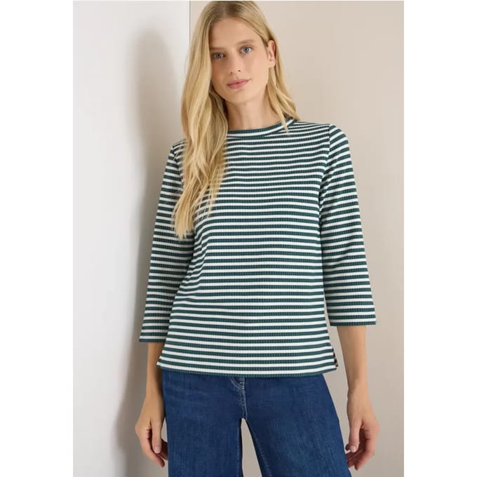 Gestreept shirt met structuur