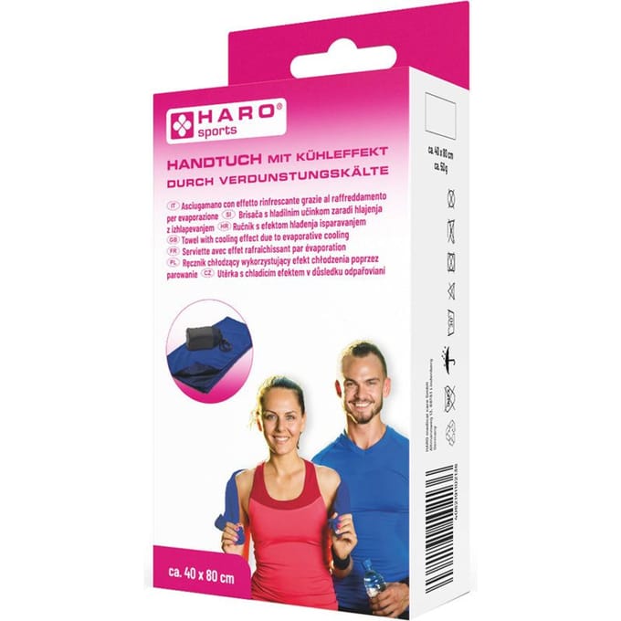 HARO handdoek met koelend effect door verdampingskoeling, blauw