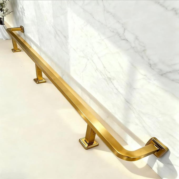 Verstelbare Voetensteun - Ondersteuning Bar - Comfort Verhogend - Roestvrij Staal - 296 cm - Goud