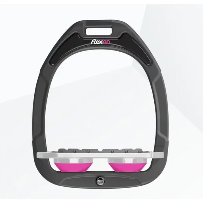 Platte Grip stijgbeugels Antraciet/Grijs/Roze Flex-On Green Composite