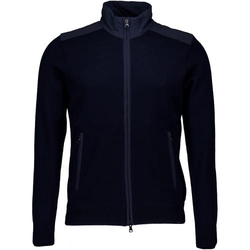 Paul & Shark Vest Typhoon Re4x4 Soft Cool Touch Wool Full Zip Donker Blauw / male