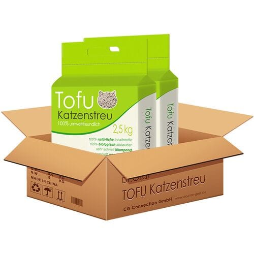 Dr. Graf Tofu kattenbakvulling, 100% natuurlijk, 2 x 2,5 kg