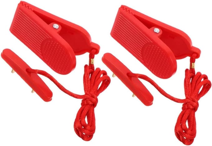 Loopband Sleutel - Veiligheidssleutel Accessoire - Fitness Veiligheid - Universele Dubbele Insteek - 2 Stuks - Rood