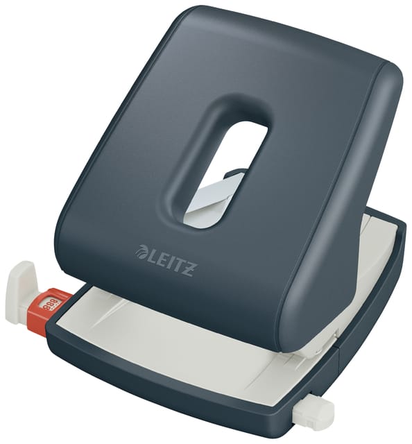 Leitz Cosy Perforator 2-Gaats - Perforeert Tot 30 Vel  - Ideaal voor Thuiskantoor/Thuiswerken - Fluweel Grijs