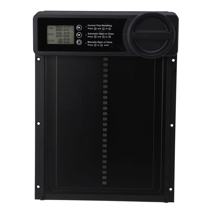 Automatische Kippenhokdeur Elektrische Timer IPX45 Waterdicht Aluminiumlegering Auto Opener black