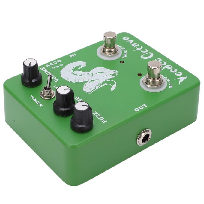 Gitaar Effectpedaal Voodoo Octave Fuzz Instelbaar Enkel True Bypass Instrument Accessoire white