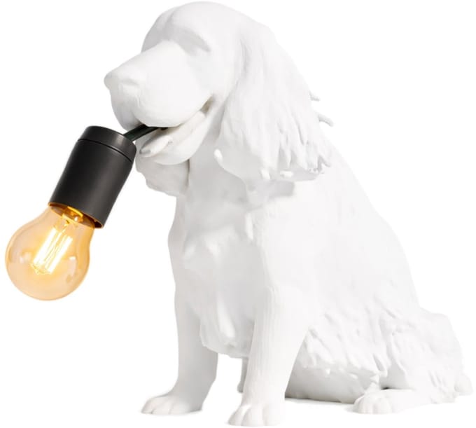 Fiastra Cocker Spaniël tafellamp - hondenlamp - wit - E14 - 30 x 18 x 25 cm