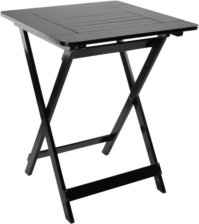 Inklapbare Bamboe Bistrotafel Wit Gelakt 60x60 cm - Compacte Buiten Tafel