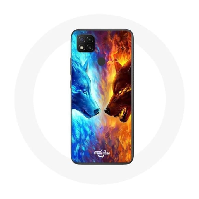 Xiaomi Redmi 9C ijs- en vuurwolf-hoesje