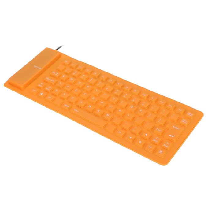 Siliconen Toetsenbord Volledig Afgesloten Ontwerp Lichtgewicht Draagbaar Stil Zacht Comfortabel USB Bedraad oranje