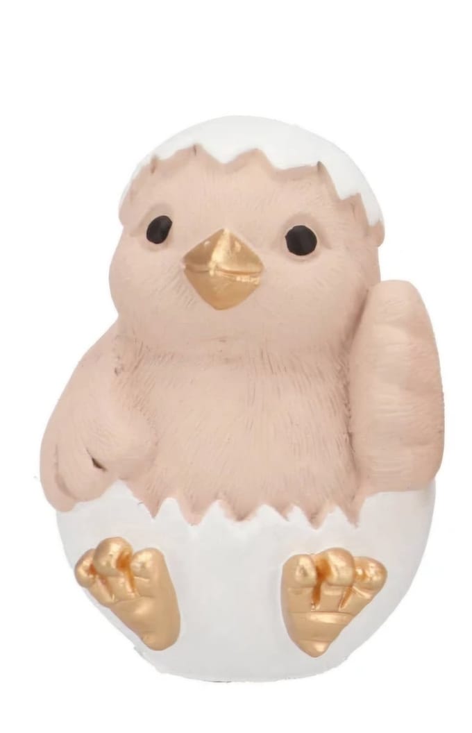 Easter bird egg natural brown 9x9x12cm - Paasdecoratie