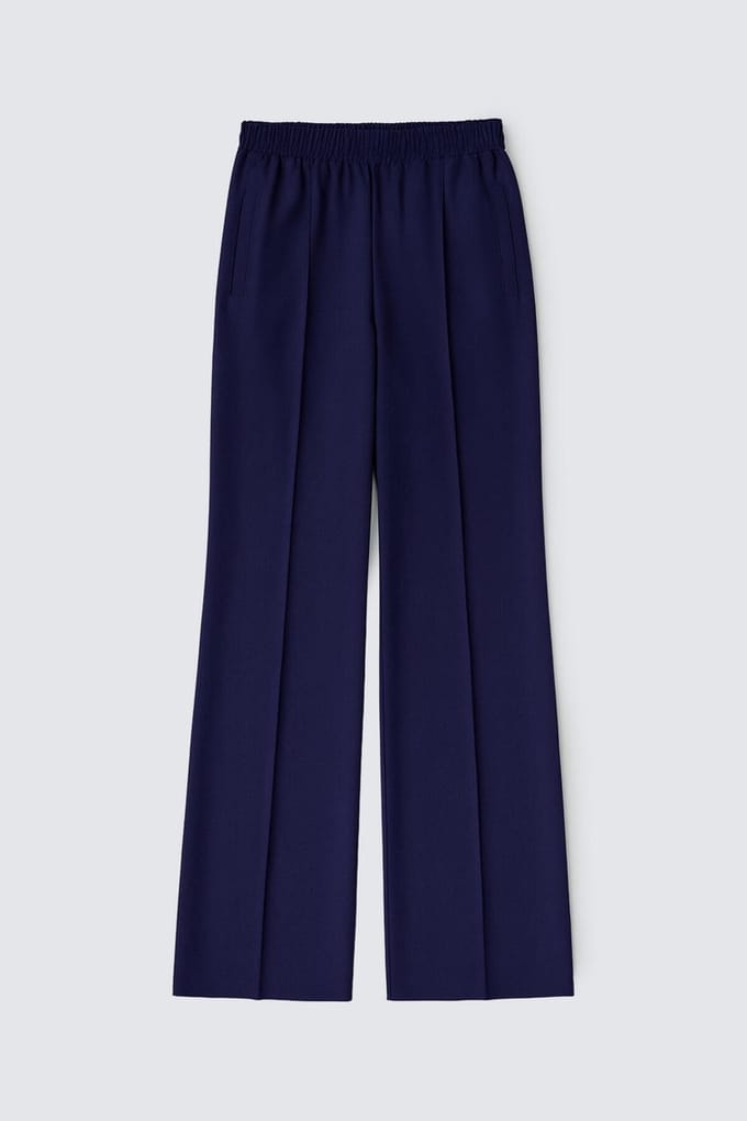 Touché Privé - Geplooide broek met elastische taille - Marine - Dames