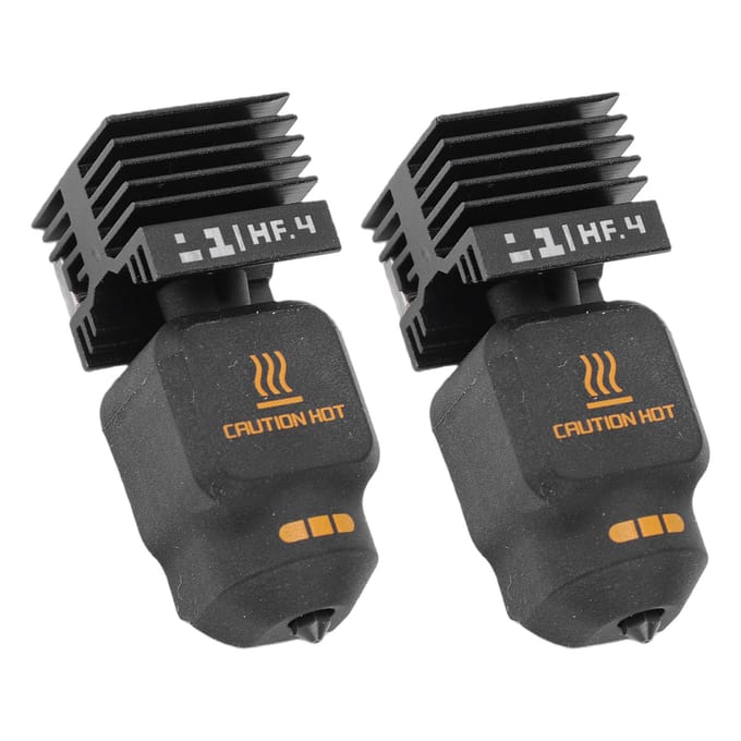 2 Stuks Hotend Vervanging voor Bambu Lab P2S H2D H2S 3D Printer 0,4 mm Mondstuk Hoge Stroom Hotend met 4 Siliconen Hulzen black