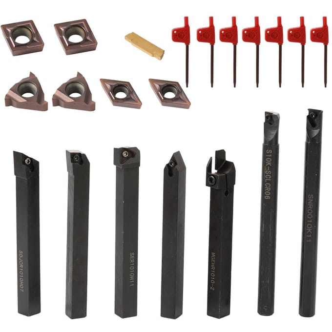 21PCS Multifunctionele Solid Carbide Inserts Houder Boorstang Met Sleutels Voor Draaibank Draaigereedschappen